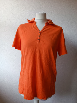 Mark Adam Damen T-Shirt Poloshirt Kurzarm Orange Größe 42 / XL