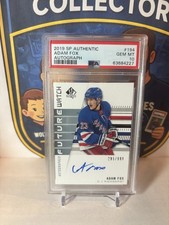 2019 SP Authentic Adam Fox RC Auto PSA 10 /999 Rangers #194
