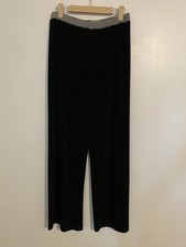 Chicos Travelers Size 1 Pants Black 96 Acetate Pull On Q39