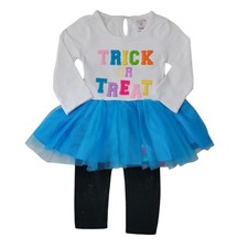 Counting Daisies Toddler  Girls 2-Piece Halloween Tutu Set Trick or Treat, XS 