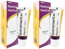pack of 2 X Glyco 6 Glycolic Acid Cream for Dry Skin, Acne & Hyperpigmentation