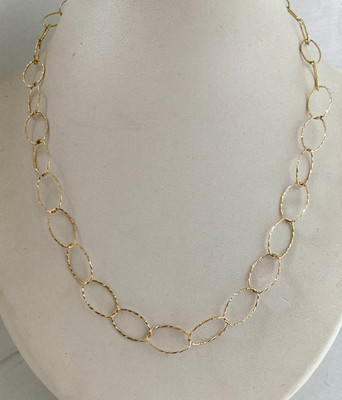 Sterling Silber Kette/Halskette Gold Overlay extra große Glieder 20 Zoll Länge