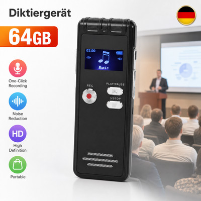 Diktiergerät MP3 Player Mini Spion Aufnahmegerät Audio Sound Voice Recorder 64GB