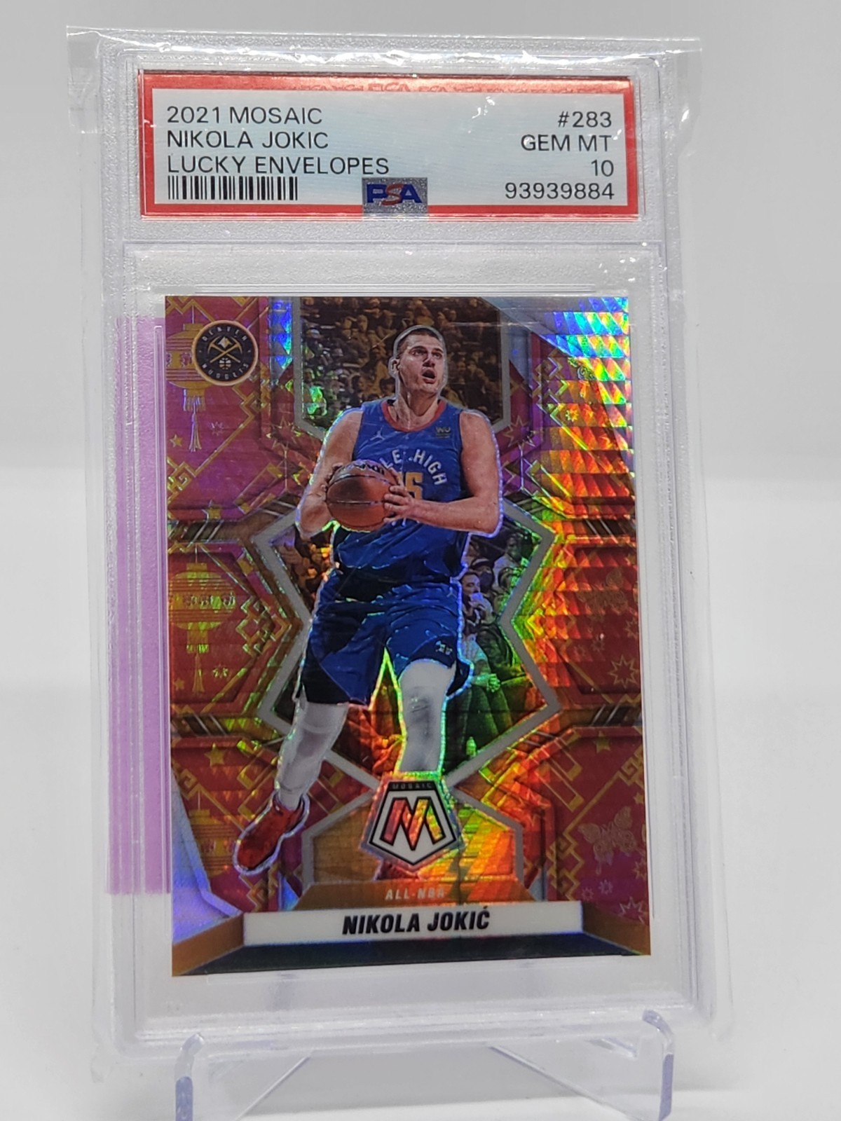 2021 Mosaic Nikola Jokic LUCKY ENVELOPES 2/8 #283 PSA 10