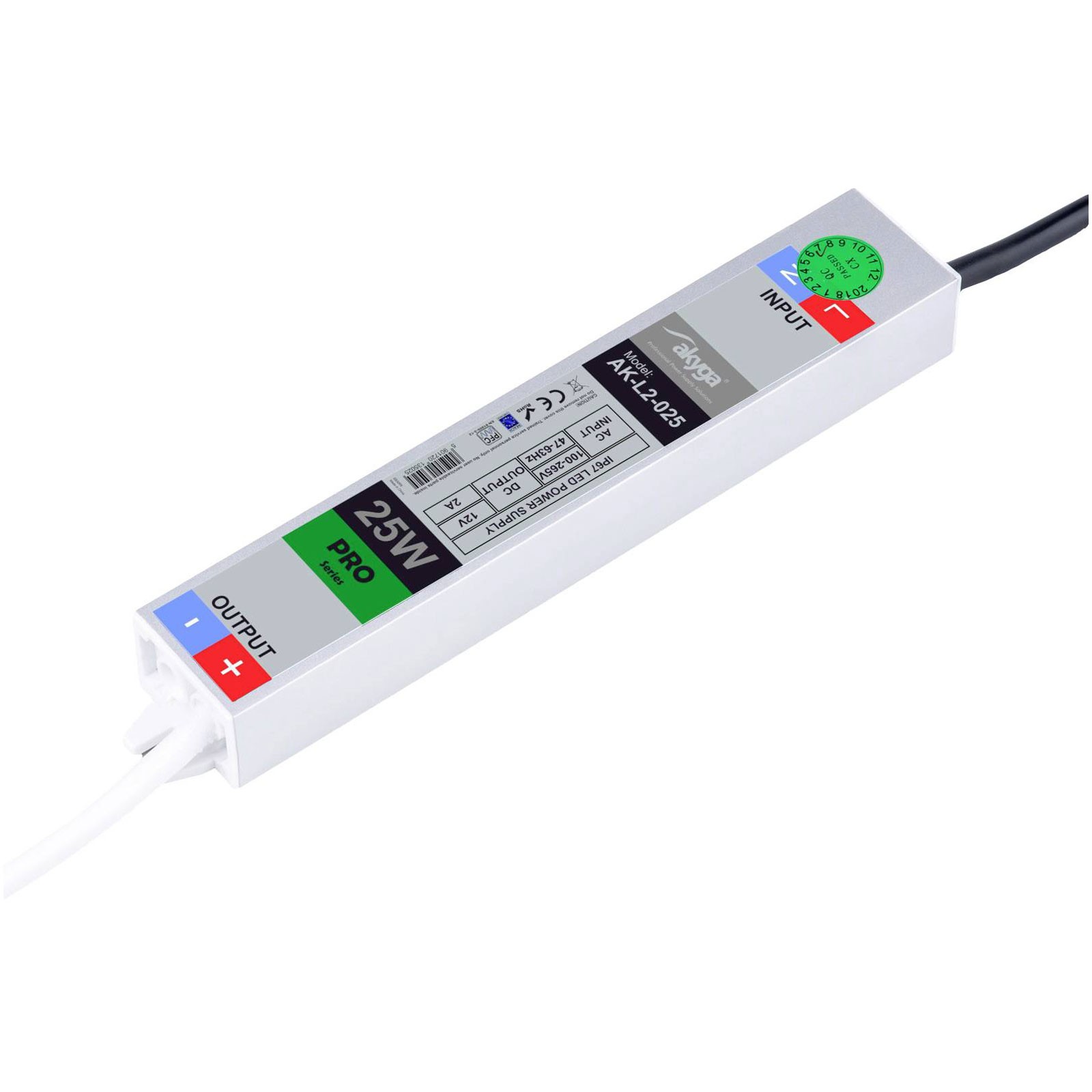 Akyga Industrial PSU 12V 2A 25W IP67 Waterproof for LED Devices