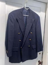 VTG Ralph Lauren Polo University Navy Double Breasted Blazer 42r