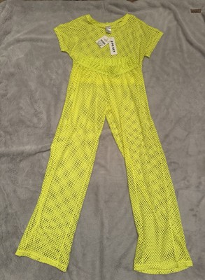 Waves To Coast 90s Neon Mesh Two Piece Swim Cover Up Size Small