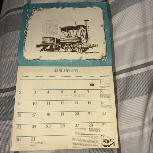 Vintage Railroad Calendar 1977 UTU UNION HISTORY CALENDAR SALE 