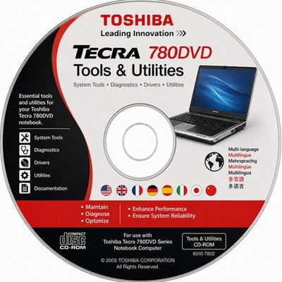Toshiba Tecra 780DVD Tools & Utilities CD-ROM   Multi-language Edition