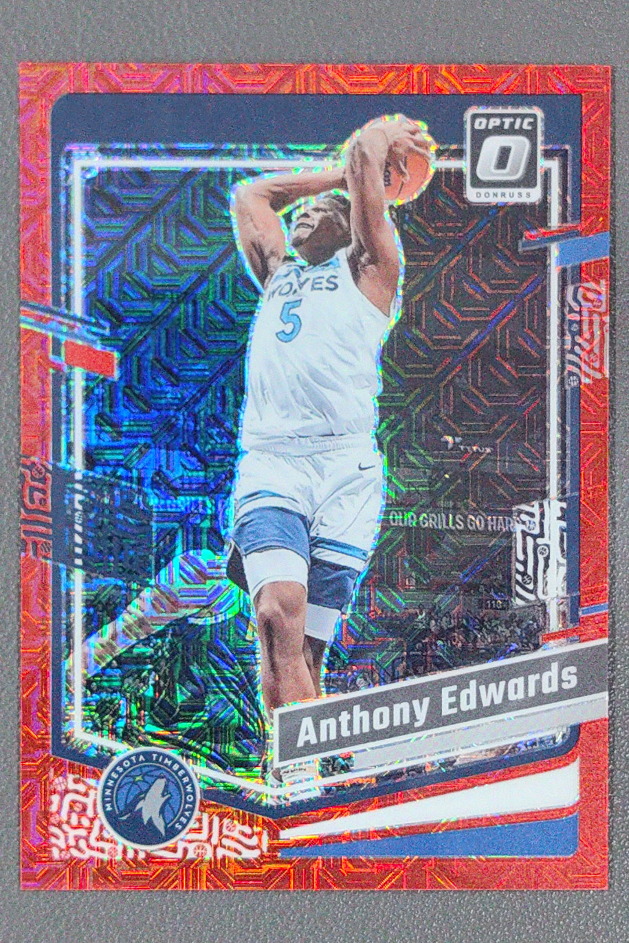 2023-24 Panini Donruss Optic Anthony Edwards Choice Red /88 #59 Timberwolves