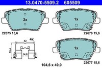 Ate Bremsbelagsatz, Scheibenbremse 13.0470-5509.2 FüR Hyundai Kia