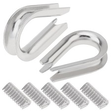 50 PCS M5 3/16 Wire Rope Thimbles, Stainless Steel, Cable Rigging, Hardware