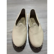 Sabah Handmade Leather Loafers M 40 Beige Slip On Flats Mens Turkey