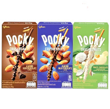 Palitos de galleta Glico Pocky Crush Nuts - Paquete de variedad de 3 sabores【US DDP】