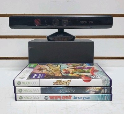Xbox 360 Kinect Sensor Bar Bundle w/Games - Tested & Works - Lot #15 *READ*