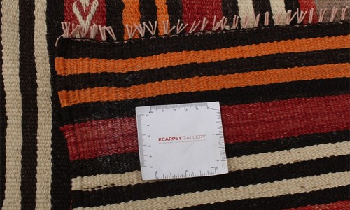 Vintage Hand Woven Carpet 4'11" x 8'4" Traditional Wool Kilim Rug - Picture 9 of 9