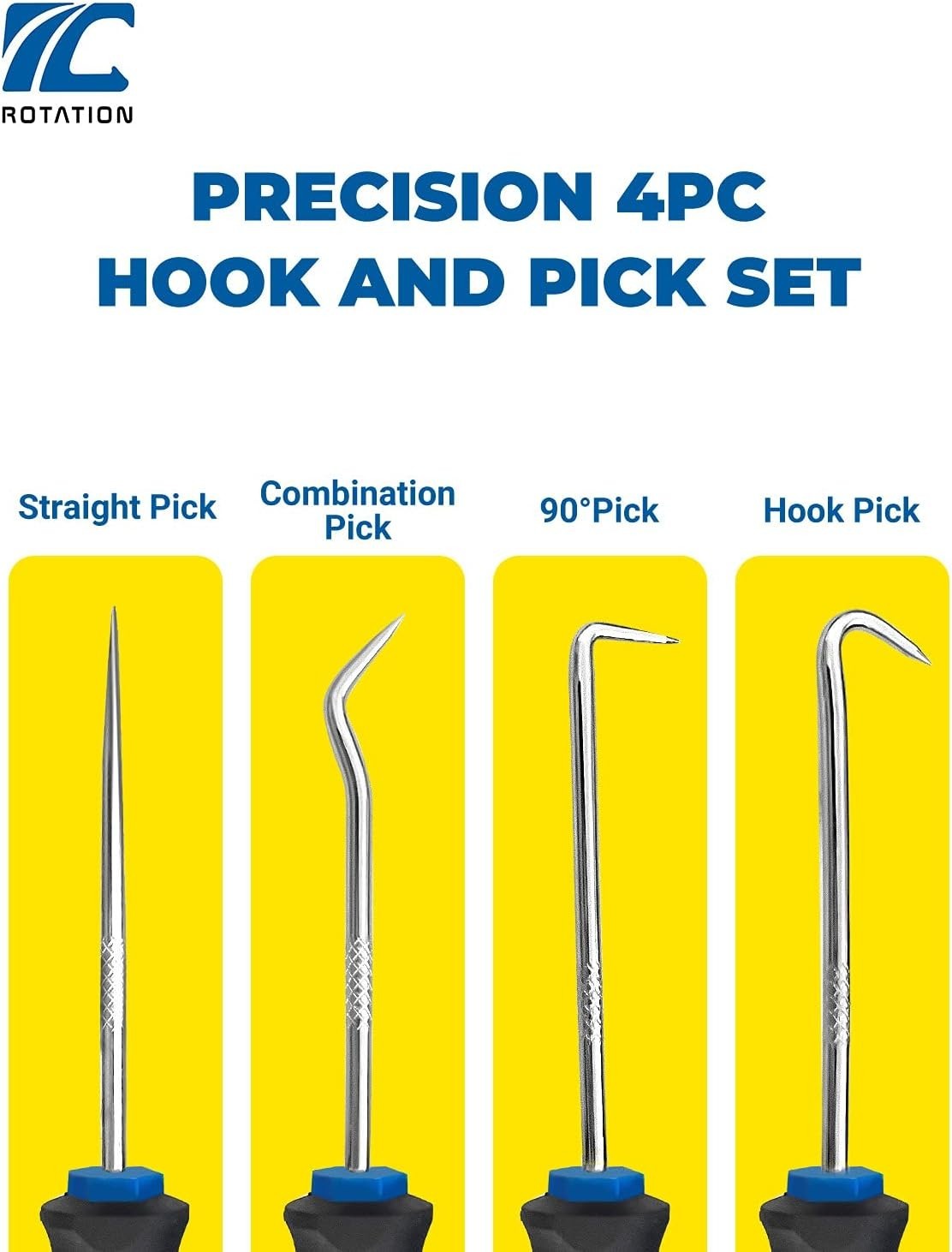 Precision Hook and Pick Set for Automotive | Blue, 4-Piece