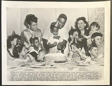 1949 Photo-Jackie Robinson Brooklyn Dodgers Birthday Party For Son Jackie Jr.