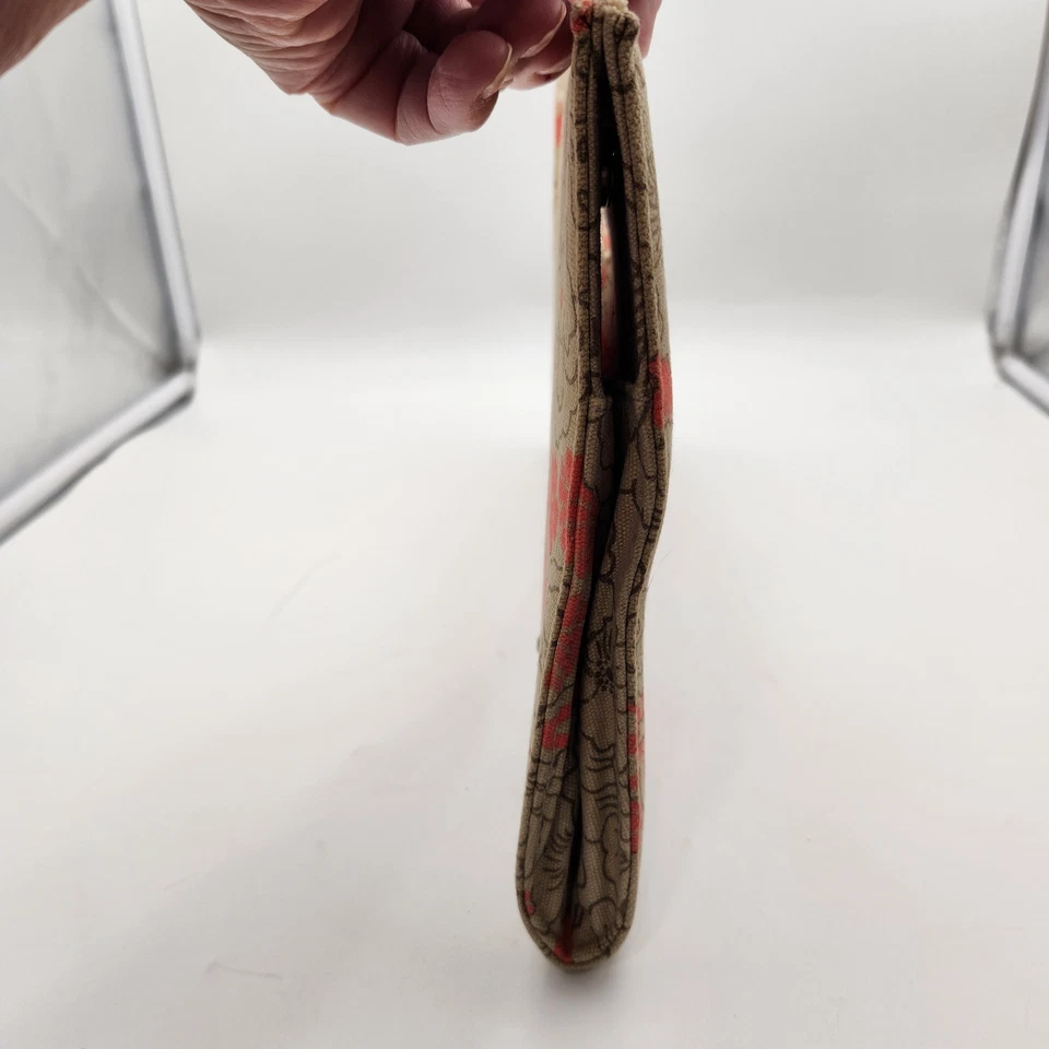 Charming Charlie застежки Дамская сумка цветочный бежевый коралл мак сумочка винтажный 15 «x 9» - Изображение 4 из 4