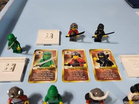 LEGO 3344 3345 3346, complete set of 7 Ninja mini heroes figures/cards/bases EUC