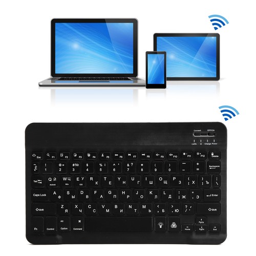 (black Russian)Computer Keyboard Wireless Keyboard RGB Backlight Portable Fast - Picture 23 of 24