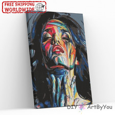 Abstract Woman Paint  by  Numbers Canvas Art Kit Decorative Home DIY Painting