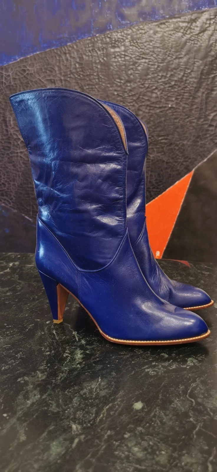 Bottes Bleu Petrol Boots Christian Dior Vintage