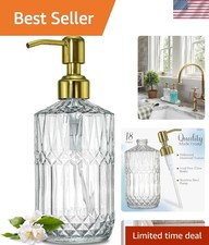 Luxurious 18Oz Clear Glass Soap Dispenser with Golden Pump for Kitchen Bath