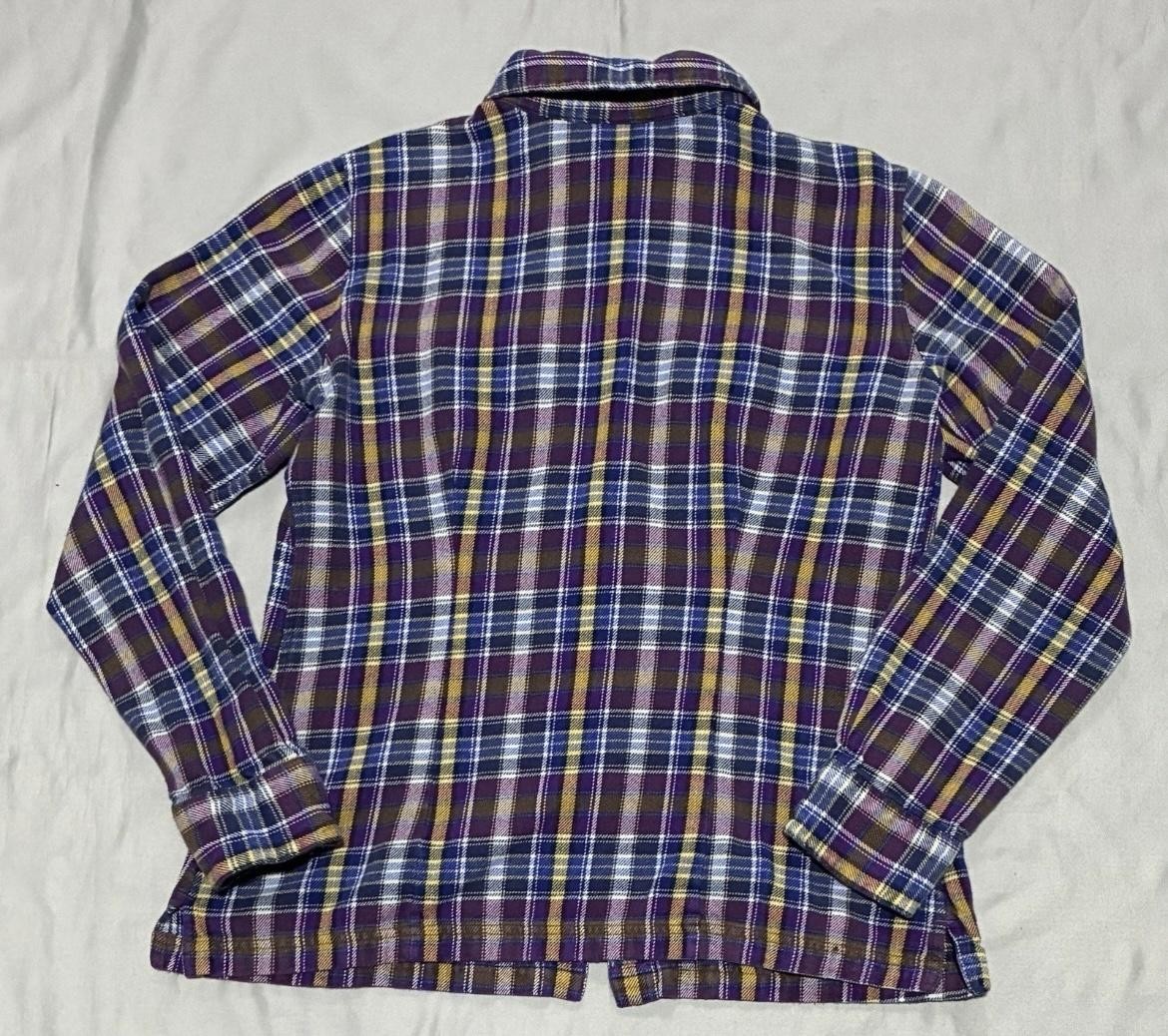 Patagonia Fjord Flannel Shirt Womens 6 Purple Blue Plaid Organic