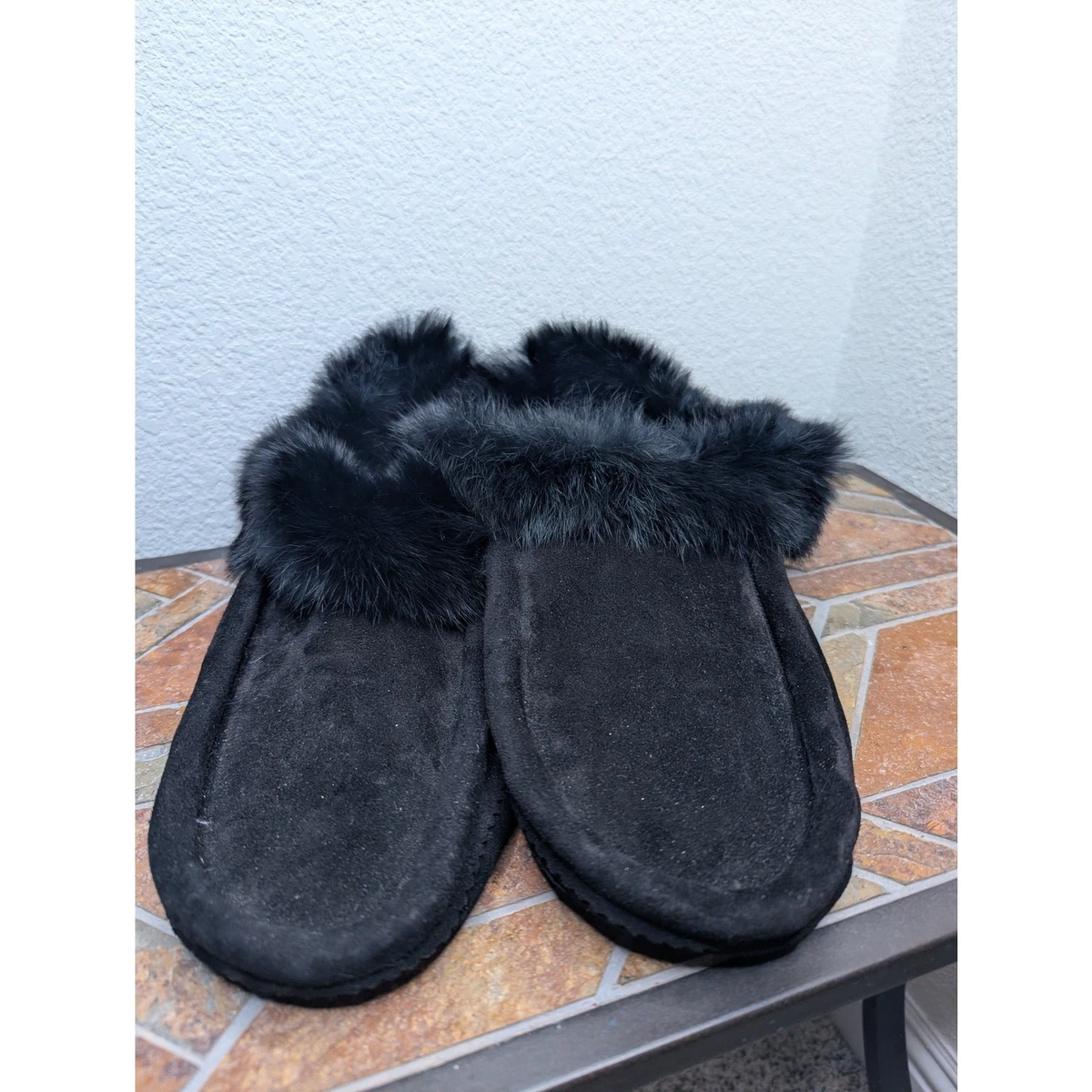 Rabbit Fur Slippers Men display picture 2