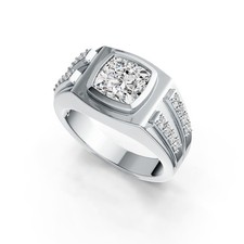 Men's Sterling Silver Semi Mount Ring Setting Cushion CU 8X8mm Bezel