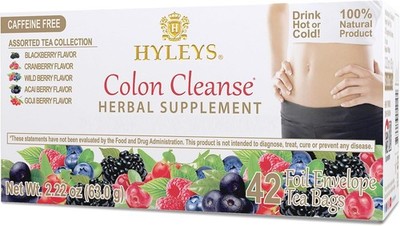 Hyleys Colon Cleanse Tea Assorted Flavors - 42 Tea Bags (1 Pack)