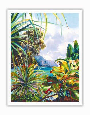 Haena Garden - Kauai Northshore Hawaii - Watercolor Painting by Peggy Chun
