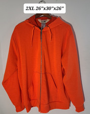 Vintage 90s Bear Country Thermal Lined Full Zip Orange 2XL Hoodie Made in USA