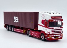 Scania 164 topline flex trailer+ 40ft container " Heuvel " WSI truck models 1:50