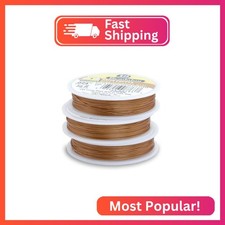 Beadalon Bead Stringing Wire - .015 in / .38 mm, Satin Copper, 100ft / 31m