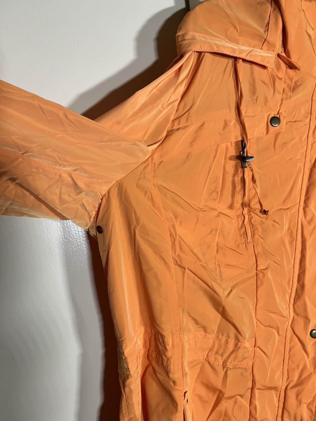 Vintage Pendeleton Bright Orange Packable ZipUp H… - image 9