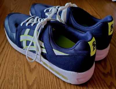 NWOT * MENS SZ 14 * ASICS Gel Saga Sou *NAVY/WHITE/YELLOW Running Shoes