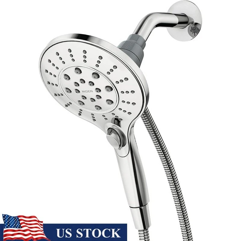 Handheld Shower Head W/ Multiple Settings Magnetic Dock Easy Install Chrome New