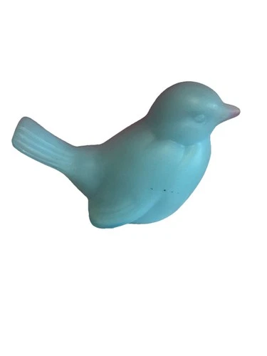 VTG Fenton Art Glass Blue Custard Satin Bird Songbird Fenton Sticker