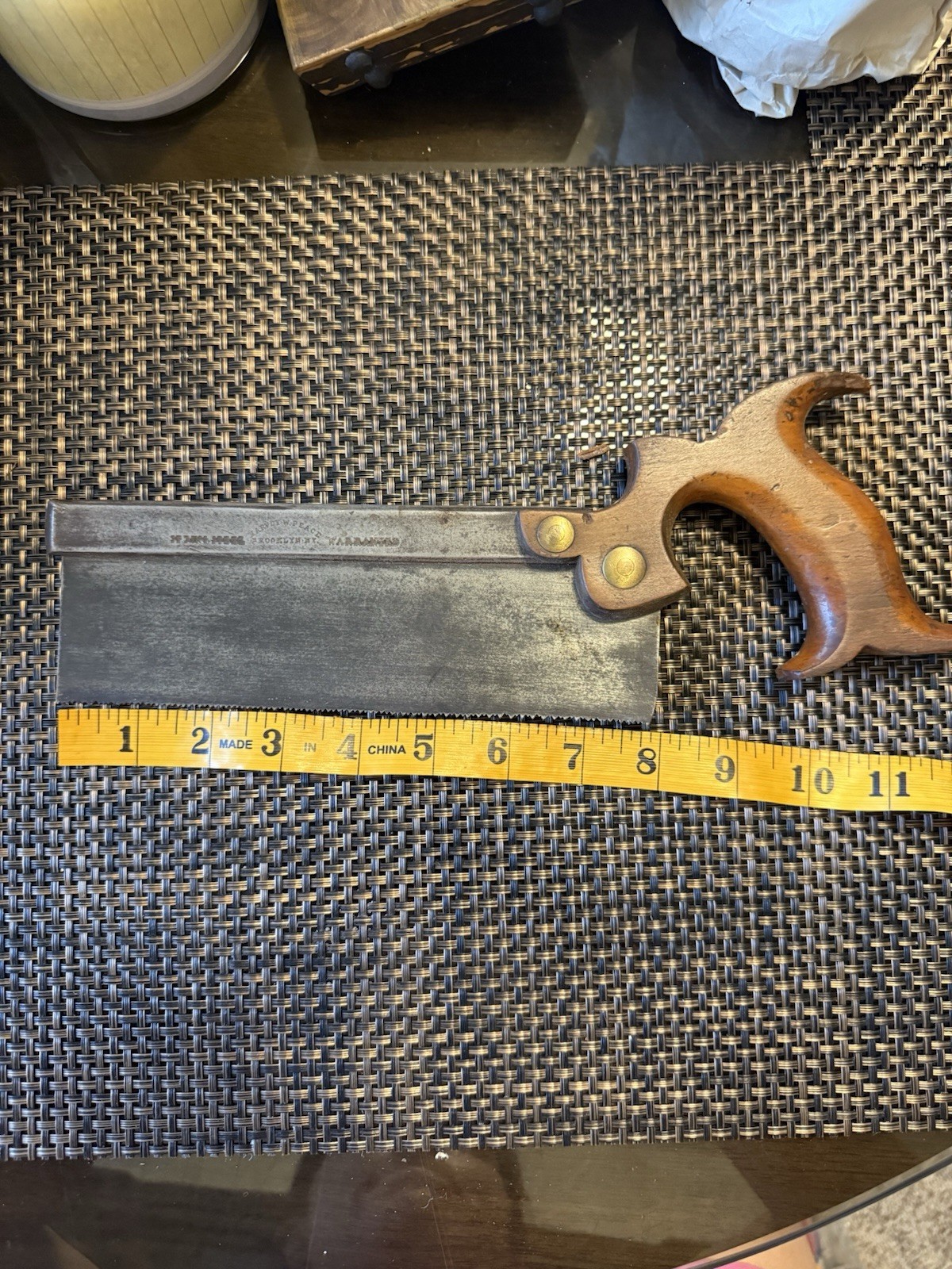 Vintage Spring Steel Warranted Saw With Wooden Handle