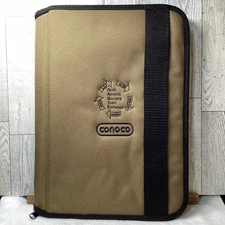 1998 Vintage Original Khaki CONOCO Canvas Zippered Padfolio