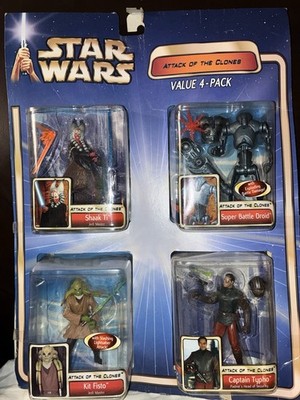 Star Wars Attack of the Clones 4-Pack Action Figures Shaak Ti Kit Fisto