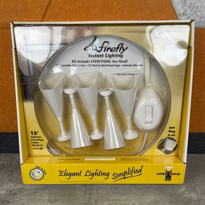 Lites Now Firefly Instant Lighting Kit 5 Adjustable Lamps 15ft Adhesive Tape New