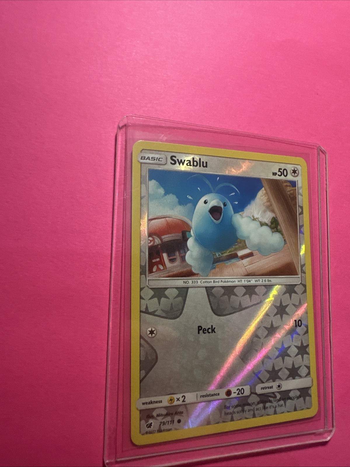 Swablu 79/111 Sm-Crimson Invasion Reverse Holo Pokemon Card