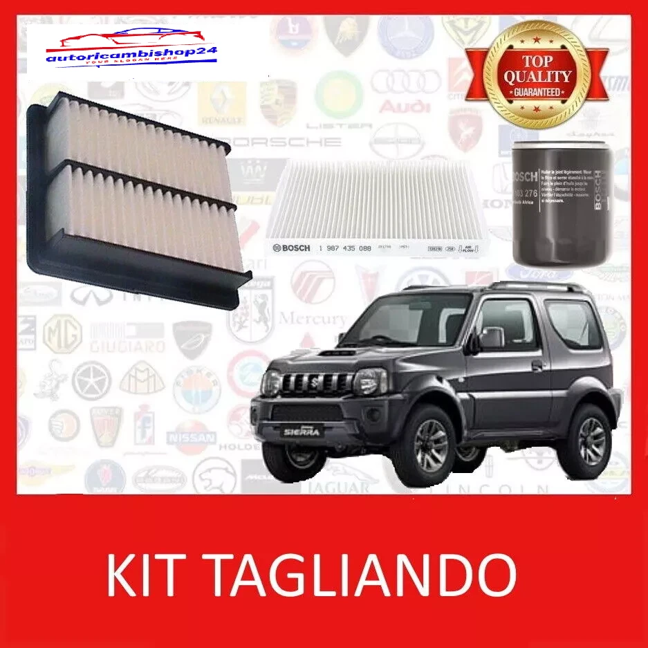 KIT TAGLIANDO Per Suzuki Jimny 1.3 16V 59 KW 80 CV – 2 Filtri + 5 Litri Olio 10W40, Filtri Aria, Olio, Carburante E Abitacolo