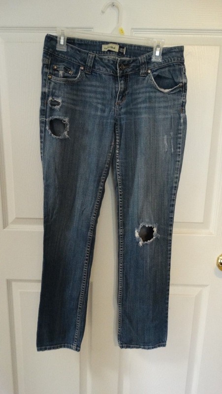 Women's Anchor Blue Skinny Jeans Jazmine Denim Pants Blue size 7 Distressed