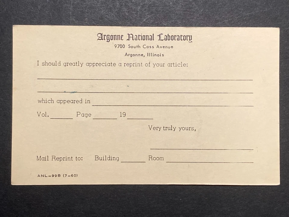 U.S. Scott UX46 - Statue of Liberty Postal Card - MNH - 1958 - Argonne National - Image 2 of 2