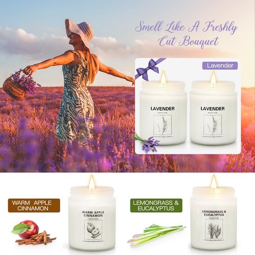 Candles Clearance 4 Pack Candles for Home Scented Stress Relief Gifts for Wom... - Picture 3 of 9