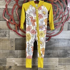 C&B Creations Baby Girls Bamboo Clothes SZ 6-12M Convertible 1pc Romper Outfit